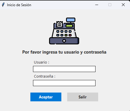 Pantalla de inicio de sesión